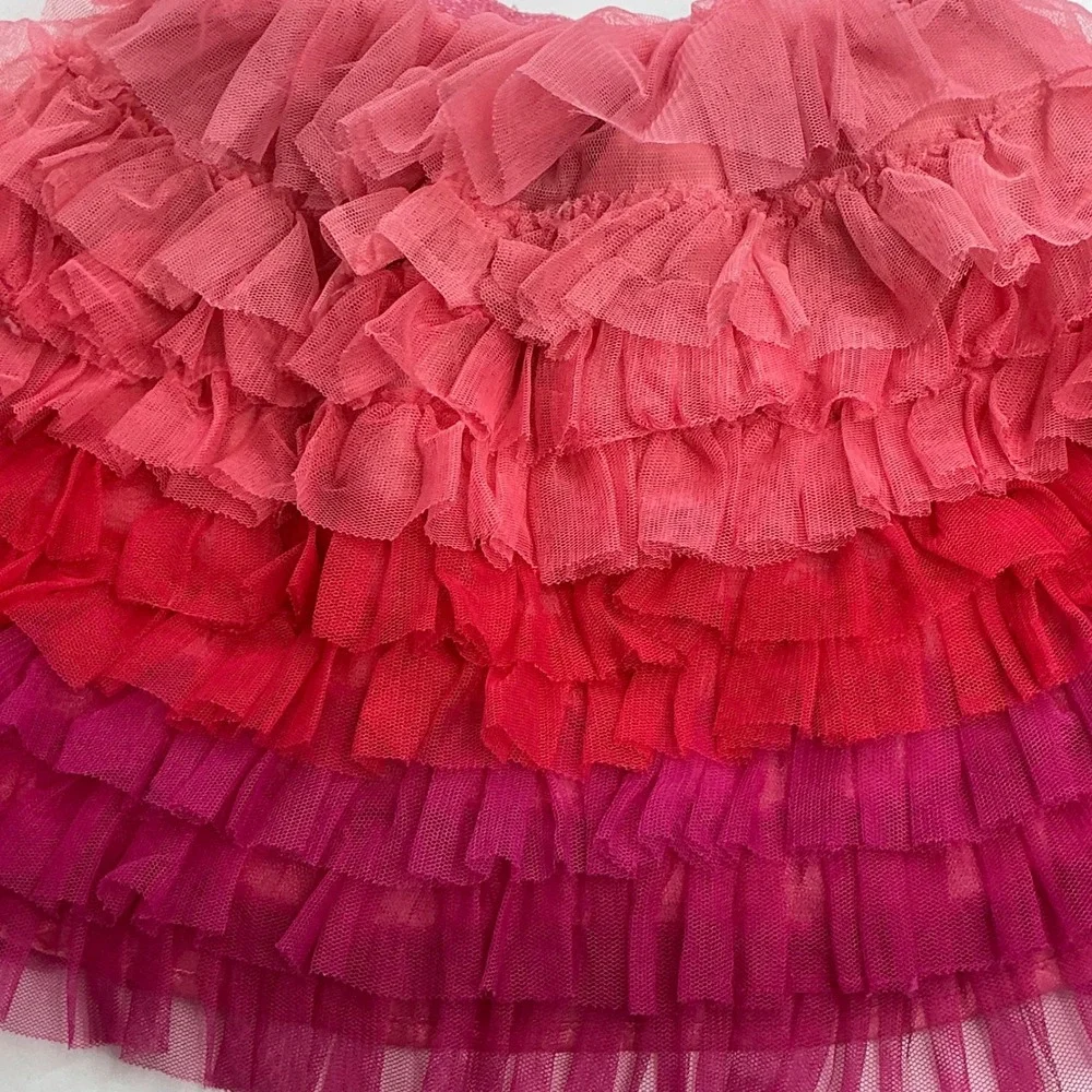 The Childrens Place Pink Ombre Tutu Skirt Kids Size 5/6 Tiered Tulle Ruffle